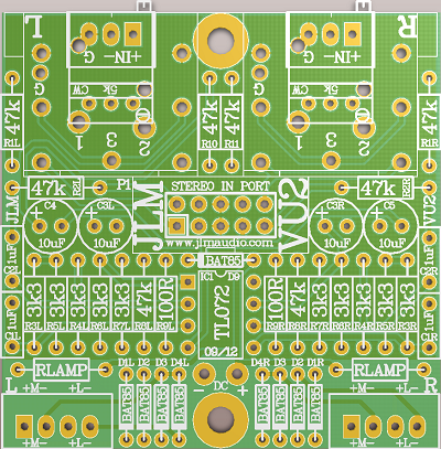 VU2 Stereo VU Buffer PCB